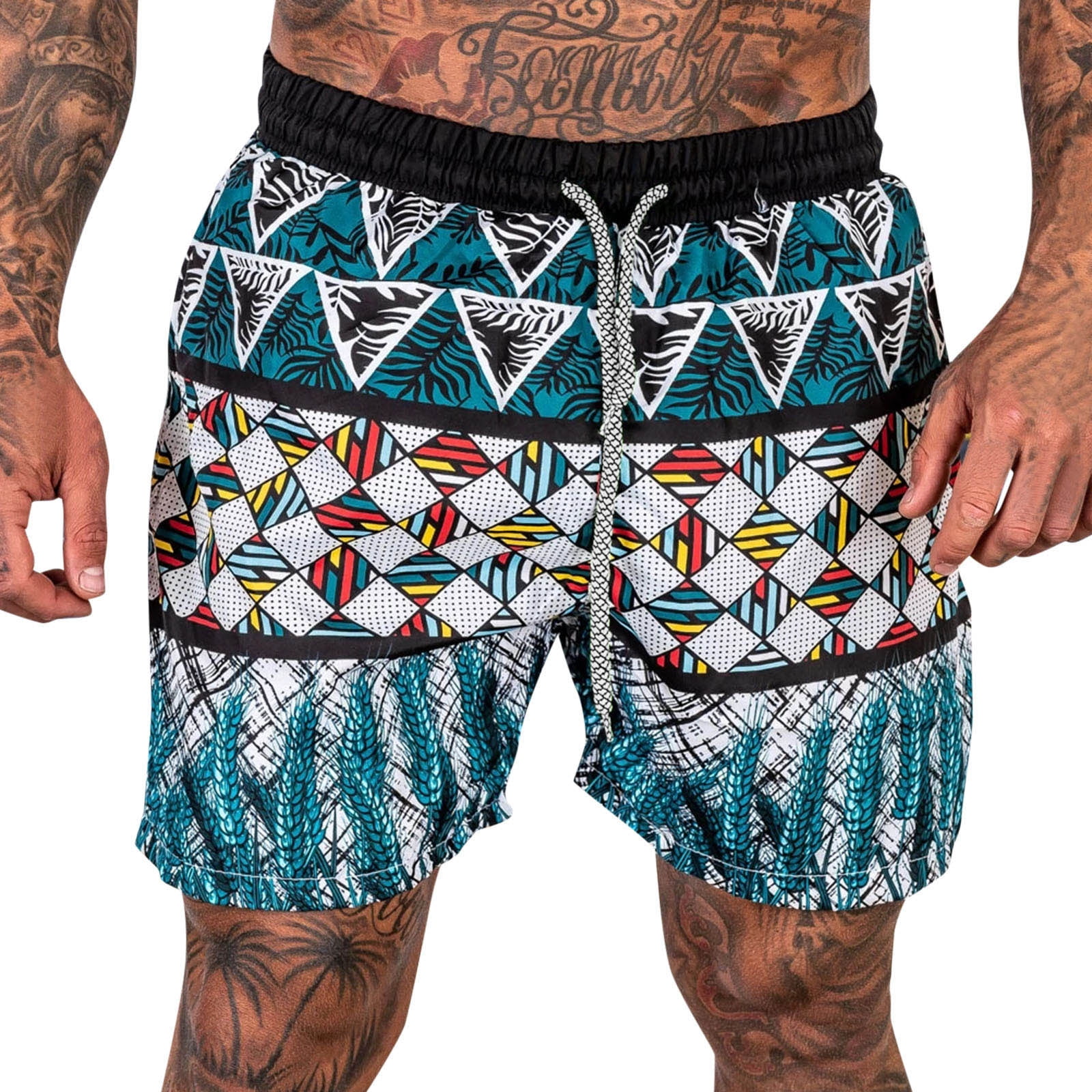 fartey Men Casual Beach Shorts 2024 Loose Fit Pockets Drawstring