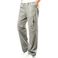 thumbnail image 1 of fartey Men Plus Size Cargo Pants Elastic Waist Stretchy Hiking Pants With Multiple Pockets Lounge Trousers Loose Fitted Work Sports Workout Joggers Pants, M-5XL, 1 of 6