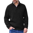 thumbnail image 1 of fartey Men Plus Size Shawl Collar Sweaters Loose V Neck Long Sleeves Pullover Knitwear Warm Comfy Solid Color Cable Cable Knit Sweater,M-4XL, 1 of 5