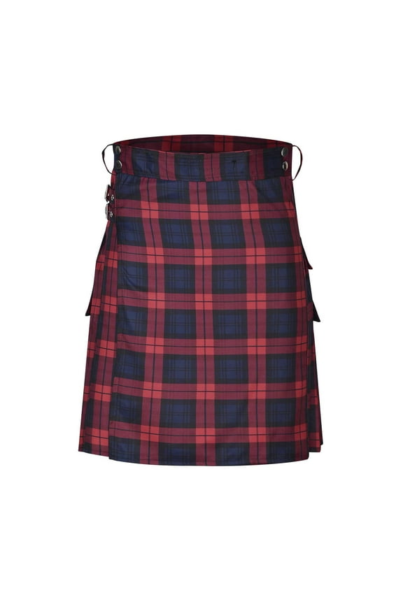 Men Scottish Utility Kilts Plus Size Pockets Summer Casual Tartan Skirts 2025 Stripe Print Pleated Skirts, S-5XL