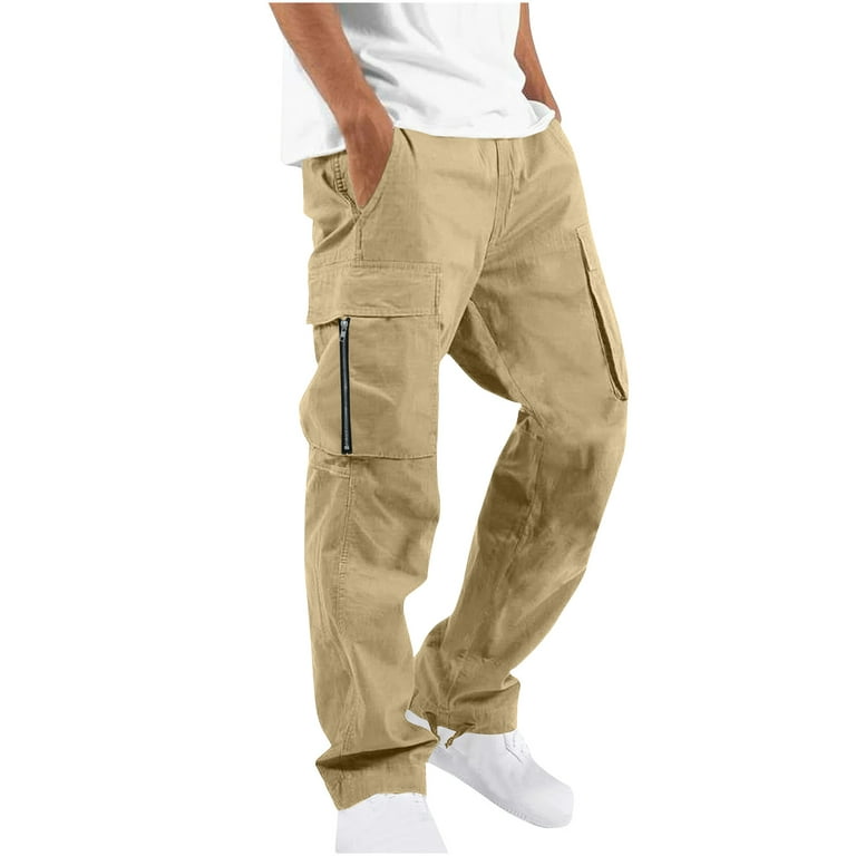 fartey Mens Casual Trousers Loose Comfy Drawstring Elastic Waist Sweatpants  for Men Trendy Fall 2023 Pockets Jogger Sports Work Pant 