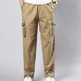 thumbnail image 1 of fartey Men's Elastic Waist Loose Fit Lightweight Workwear Casual Cargo Pull On Pants With Multi Pockets, 1 of 5