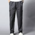 thumbnail image 1 of fartey Men's Elastic Waist Loose Fit Lightweight Workwear Casual Cargo Pull On Pants With Multi Pockets, 1 of 9