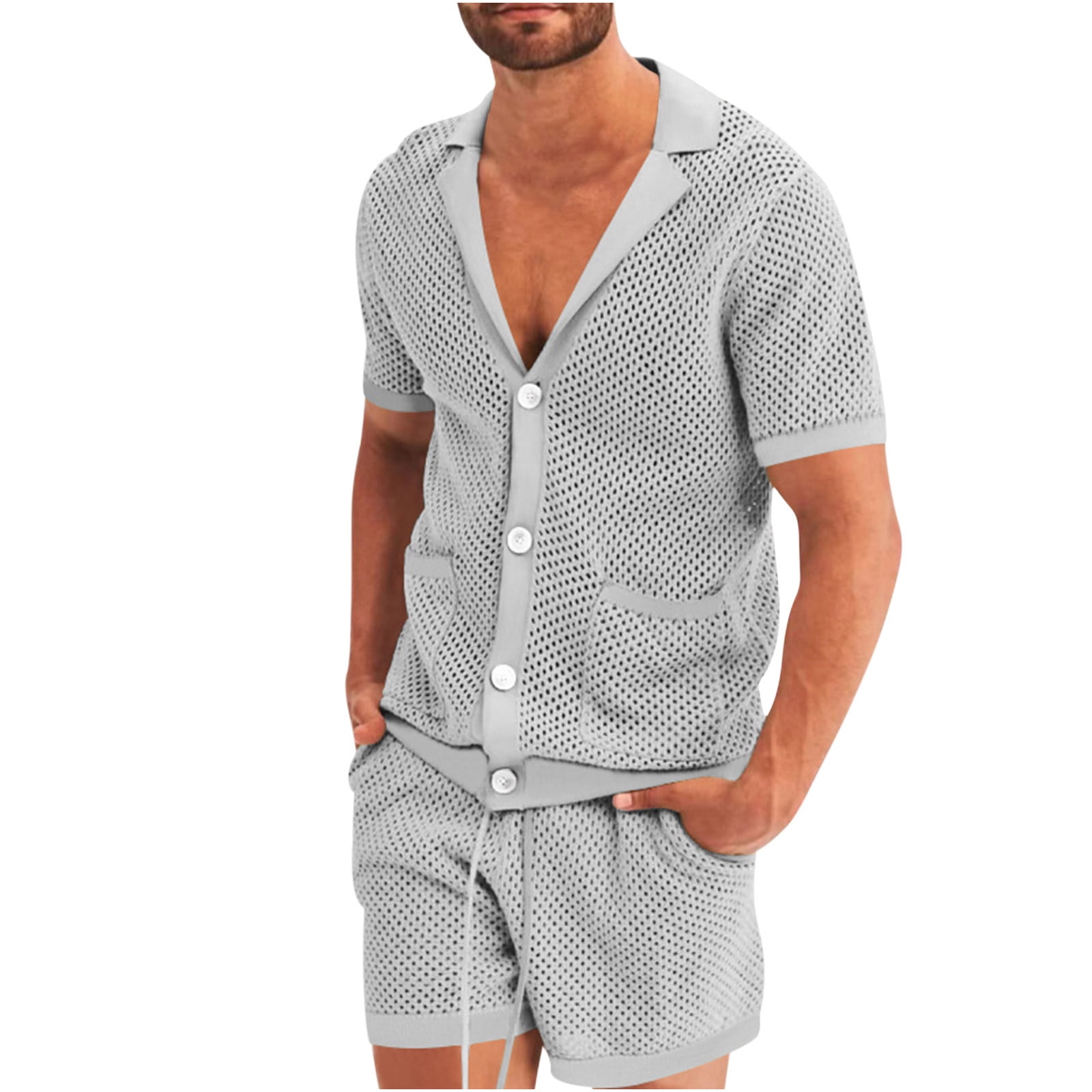 Cardigan and shorts men best sale