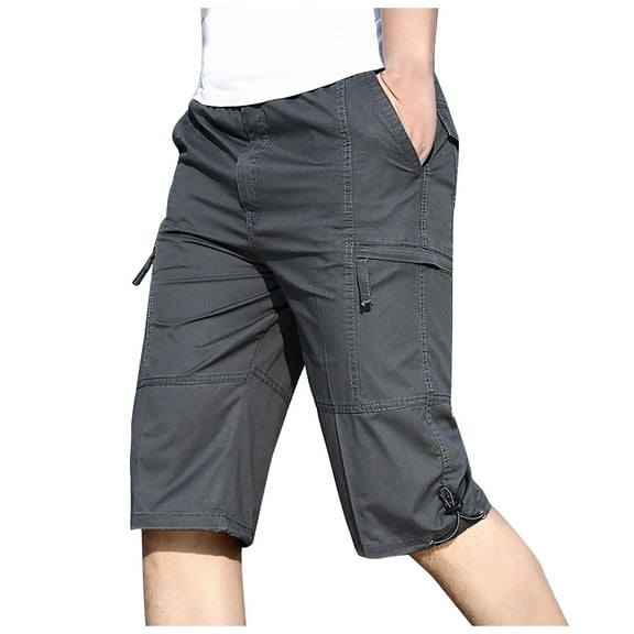 fartey Men's Plus Size Outdoor Cargo Shorts Baggy Fitted Multiple Pockets Hiking Shorts Lounge Summer Elastic Waisted Shorts Lightweight Jogger Fishing Mountain Shorts, XXL-6XL