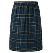 fartey Men's Scottish Utility Kilts 2024 Summer Plaid Print Casual Pleated Skirts with Tie Elastic Waist Tartan Skirts