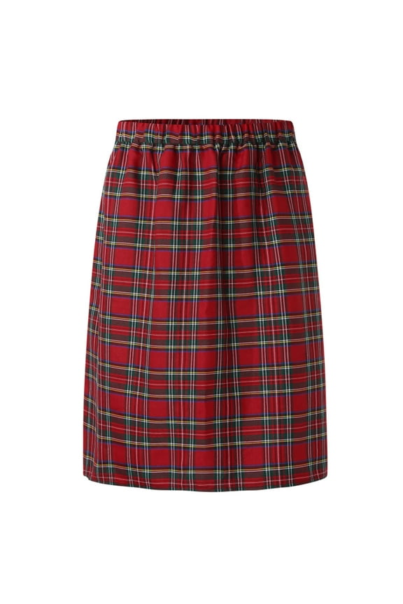 Men's Scottish Utility Kilts 2025 Summer Plaid Print Casual Pleated Skirts with Tie Elastic Waist Tartan Skirts