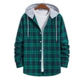 thumbnail image 1 of fartey Mens Flannel Plaid Hooded Shirts Jacket Casual Fall Winter Long Sleeve Button Down Flannel Shirts, 1 of 4
