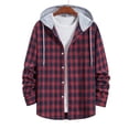 thumbnail image 1 of fartey Mens Flannel Plaid Hooded Shirts Jacket Casual Fall Winter Long Sleeve Button Down Flannel Shirts, 1 of 4
