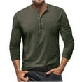 thumbnail image 1 of fartey Mens Lightweight Button Up Tops Loose Fit Round Neck Henley Shirt Casual Long Sleeves Pullover T-Shirt Soft Stretch Solid Color Tee Shirts for Men, 1 of 7