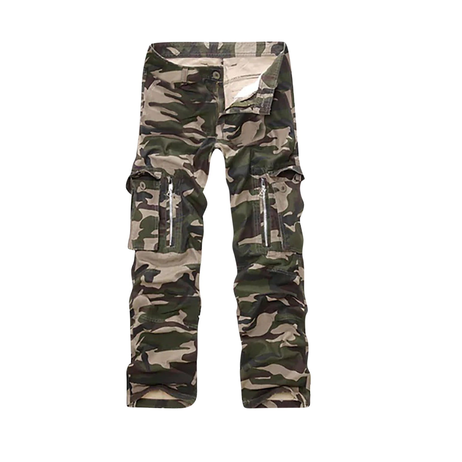 fartey Mens Plus Size Camo Pants with Multiple Pockets Tactical Cargo