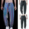 thumbnail image 1 of fartey Mens Reflective Pants Casual Jogger Hip Hop Fluorescent Dance Party Sweatpants Festival Rave Night Sport Trousers, 1 of 9