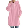 thumbnail image 1 of fartey Oversized Hooded Sweatshirts for Women Fleece Lined Full Zip Long Hoodies Baggy Cozy Long Sleeve Solid Hooded Coats With Pockets Drawstring, 1 of 7