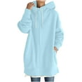 thumbnail image 1 of fartey Oversized Hooded Sweatshirts for Women Fleece Lined Full Zip Long Hoodies Baggy Cozy Long Sleeve Solid Hooded Coats With Pockets Drawstring, 1 of 7