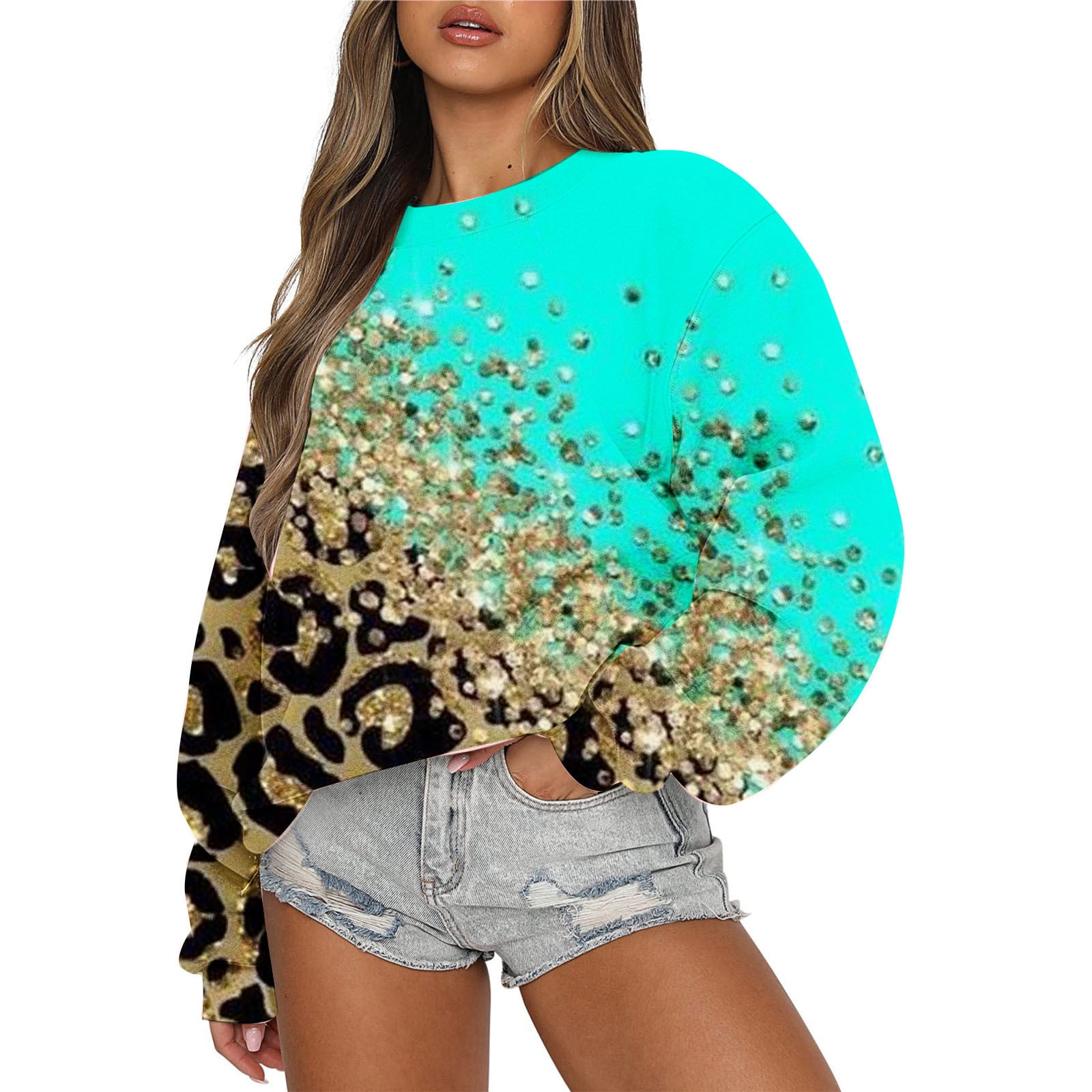 Oversized best sale leopard sweatshirt