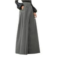 thumbnail image 1 of fartey Prime Day Deals Today 2024Wide Leg Pants for Women Summer Autumn Button Pockets Zipper Button Lounge Trousers Loose Fit High Waist Solid Color Pleated Trousers, 1 of 6