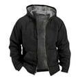 thumbnail image 1 of fartey Sherpa Lined Hooded Coats for Men Plus Size Zip Up Hoodie Jackets with Pockets Long Sleeves Solid Color Thermal Winter Camp Night Outerwear, S-5XL, 1 of 5