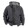 thumbnail image 1 of fartey Sherpa Lined Hooded Coats for Men Plus Size Zip Up Hoodie Jackets with Pockets Long Sleeves Solid Color Thermal Winter Camp Night Outerwear, S-5XL, 1 of 5