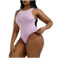 thumbnail image 1 of fartey Summer Jumpsuit for Women 2024 Solid Color Sleeveless Crew Neck Bodysuits Hip Shaper Underwear Stretch Slimming Body Onesies, 1 of 4