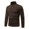 thumbnail image 1 of fartey Sweaters for Men Knit Turtle Neck Solid Stretch Top Long Sleeve Casual Slim Fit Pullover Sweater, 1 of 5