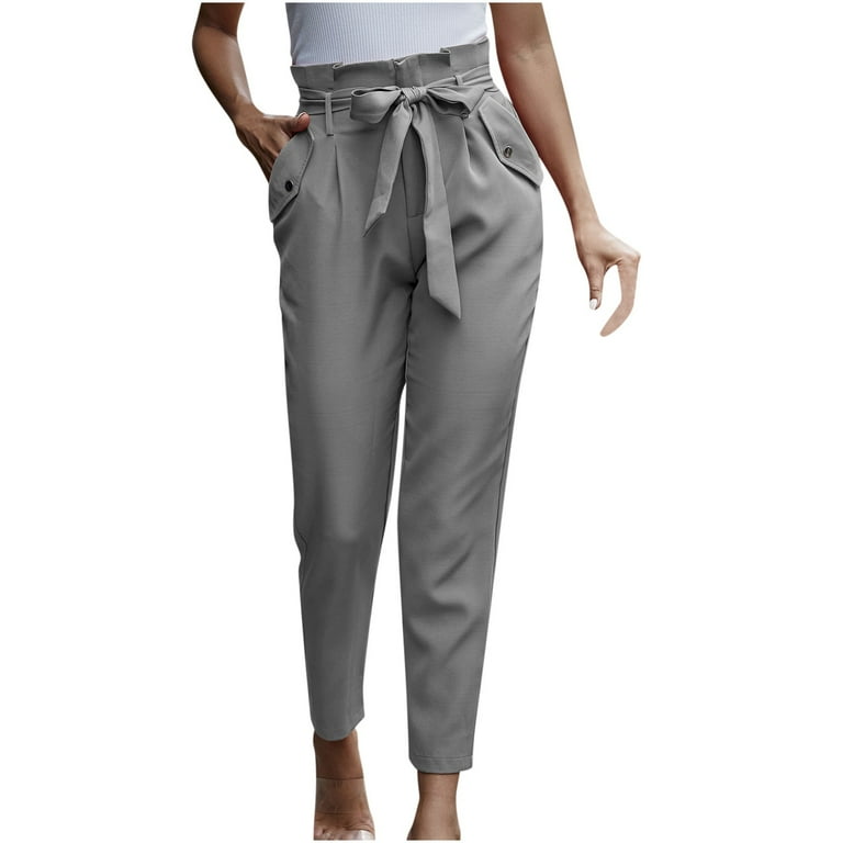 fartey Wide Leg Pants for Women 2023 High Paperbag Waist
