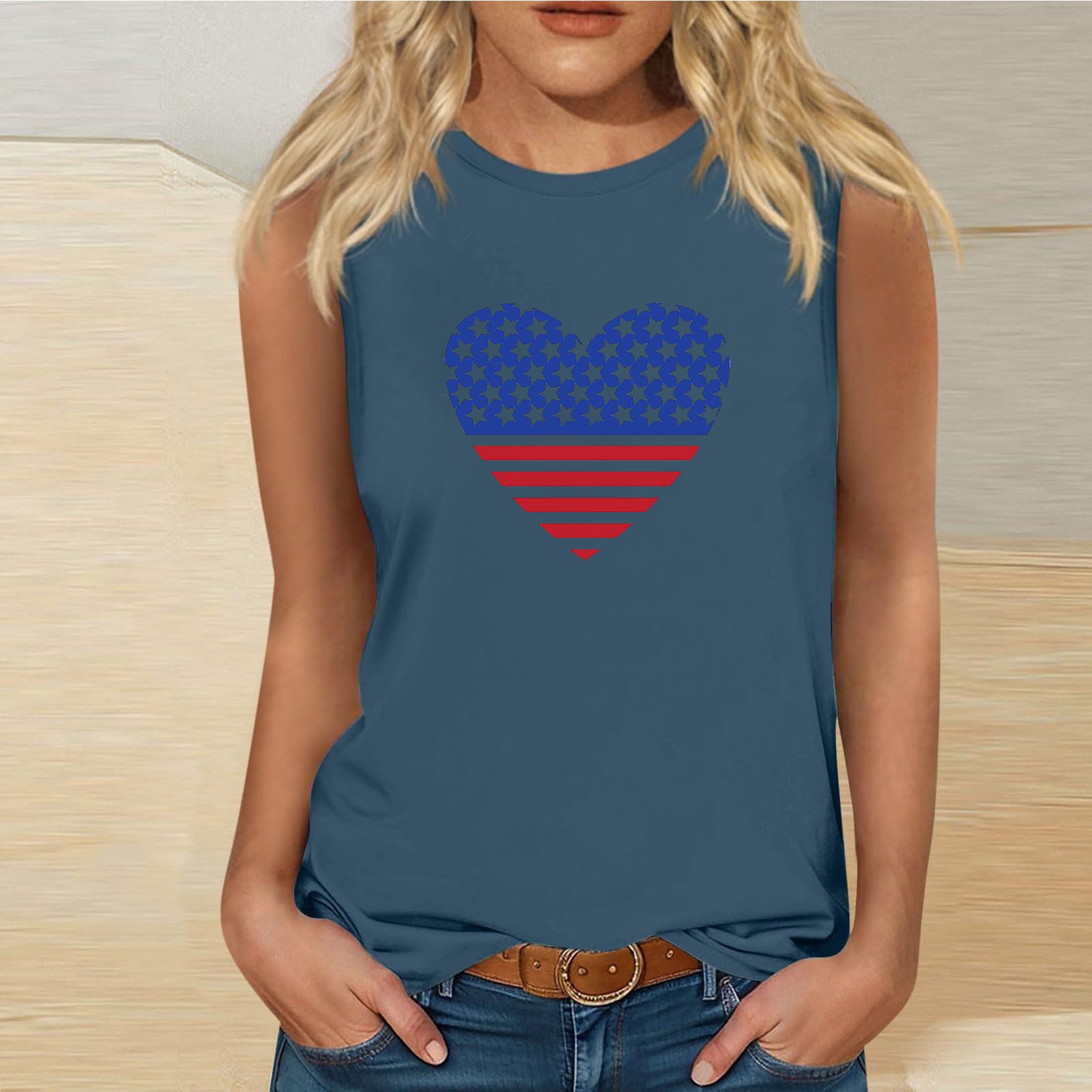 fartey Women's 4th of July Tank Tops Summer Patriotic American Flag
