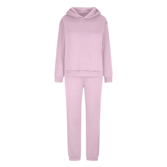 fartey Workout Sets for Women 2 Piece Crew Neck Long Sleeve Sweatshirt and Pant Sets Casual Solid Outfit Tracksuit Sweatsuit