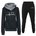 thumbnail image 1 of fartey Workout Sets for Women 2 Piece Love Print Long Sleeve Hoodies and Pants Fleece Sports Tracksuit Sweatsuit, 1 of 4
