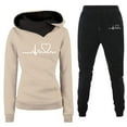 thumbnail image 1 of fartey Workout Sets for Women 2 Piece Love Print Long Sleeve Hoodies and Pants Fleece Sports Tracksuit Sweatsuit, 1 of 4
