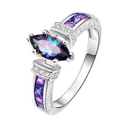 DUHGBNE fashion 925 silver jewelry mystic topaz women wedding engagement ring size 6-10