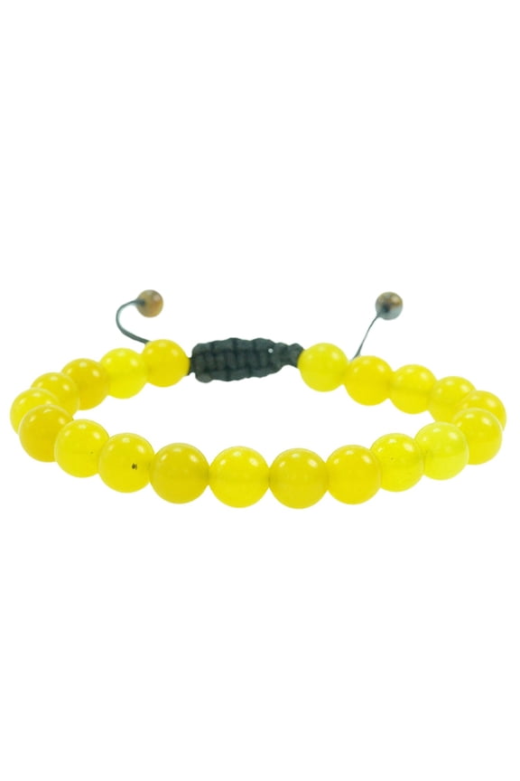 fashion Jewelry Men Women Semi precious 8mm Round Yellow Aventurine gemstone adjustable bracelet