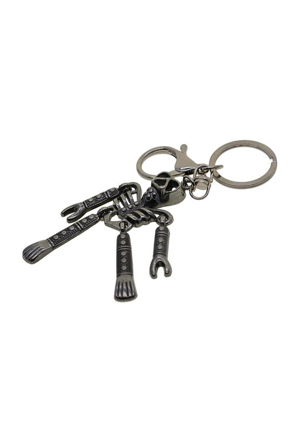fashion Skeleton Pendant Keychain Key Skull Key Chain Key Holder Lobster Swirl Carabiner Key Chains Purse Bag Pendant Halloween Gift - 128 mm / 5.0 inch black