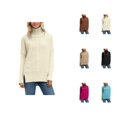 thumbnail image 1 of fashion clothing Women's Pullover Sweater Winter High Neck Knit Pullover Soft Warm Turtleneck Elegant Batwing Sleeve Casual Comfortable Fashion Cozy Oversized Yarn, 1 of 1