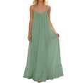 thumbnail image 1 of Abomasnow Backless Cami Dresses for Women Sleeveless Solid Color Lounge Dress Spaghetti Strap Flowy Summer Loose Maxi Sundress, 1 of 7