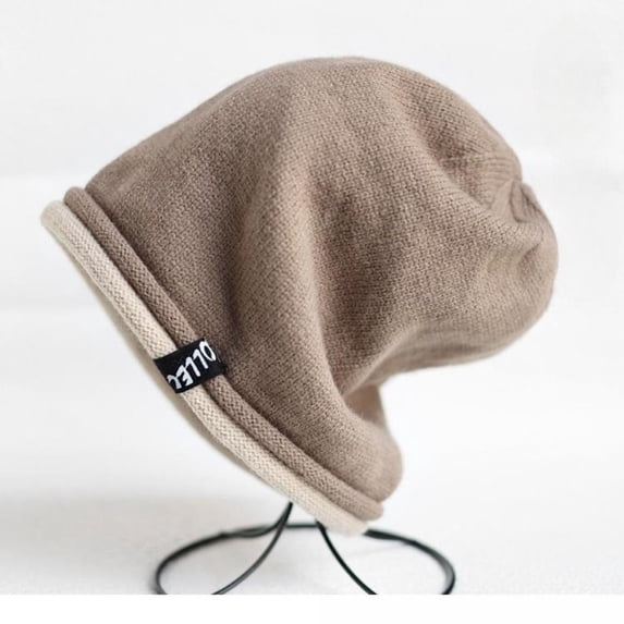 fashionable Sweet Cold Protection Women Warm Acrylic Fibers Stocking Cap Pullover Hat Knitted Hat KHAKI