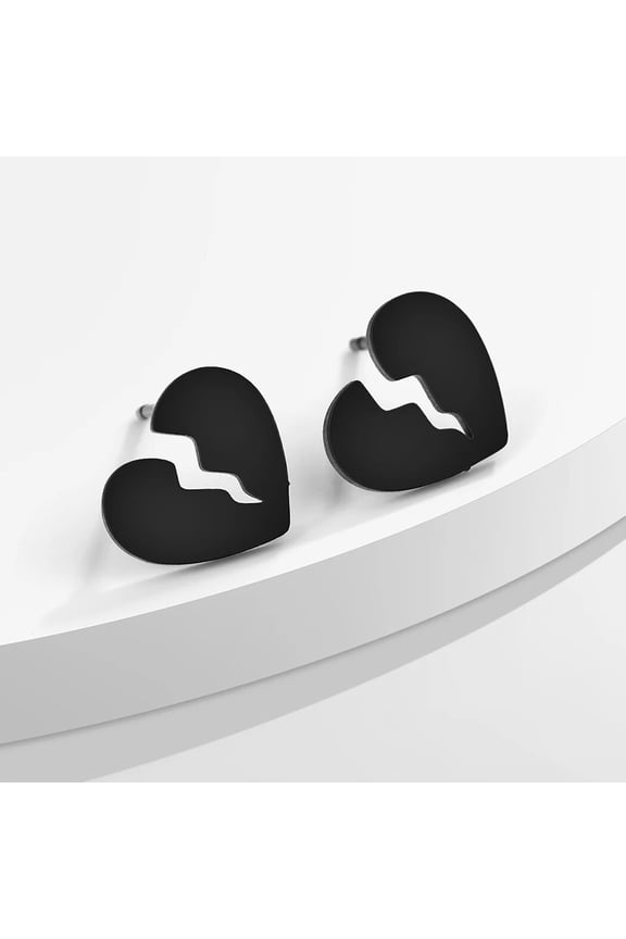 fashionable stainless steel earrings Nickel Free Creative Broken Heart Earrings, anniversary gift