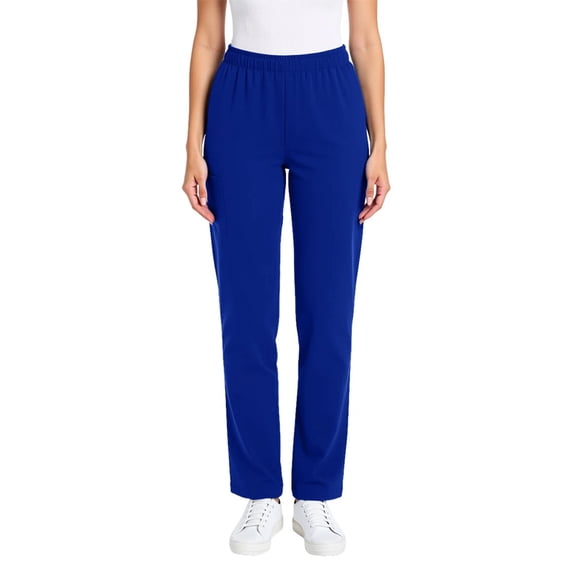Abomasnow Scrub Pants for Women Elastic Waist Wide Leg Baggy Nursing Pants with 3 Pockets Moisture Wicking Stretch Nurse Pants