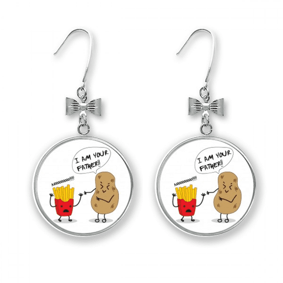 father potato chips origin bow earrings drop stud pierced hook