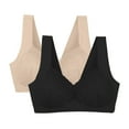 thumbnail image 1 of fatyb 2 Pack Bras for Women No Underwire Breathable Bralettes Ladies Full Coverage Soft Everyday Bra, 1 of 4