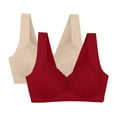 thumbnail image 1 of fatyb 2 Pack Bras for Women No Underwire Breathable Bralettes Ladies Full Coverage Soft Everyday Bra, 1 of 4