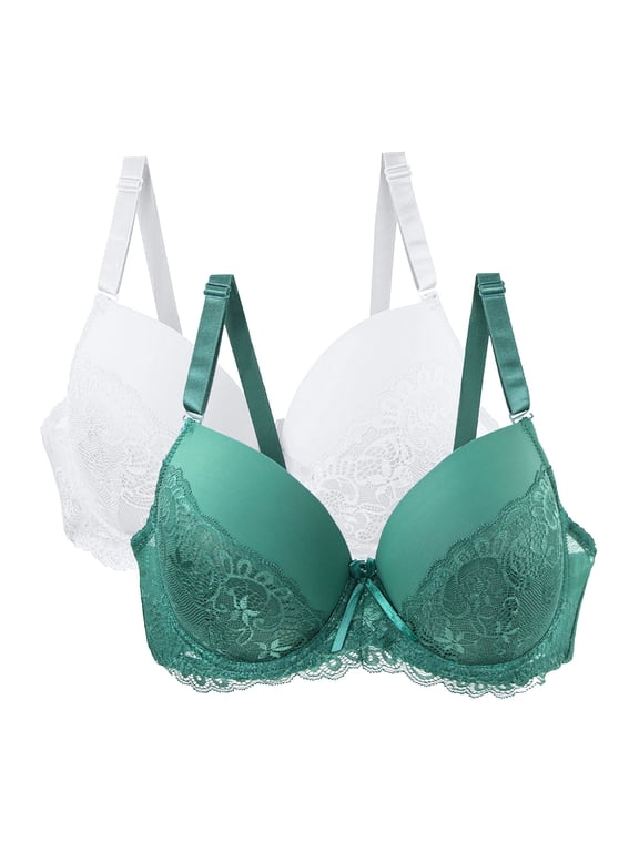 2 Pack Bras for Women No Underwire Everyday Bras Womens Full Coverage Wireless Push up Bralettes