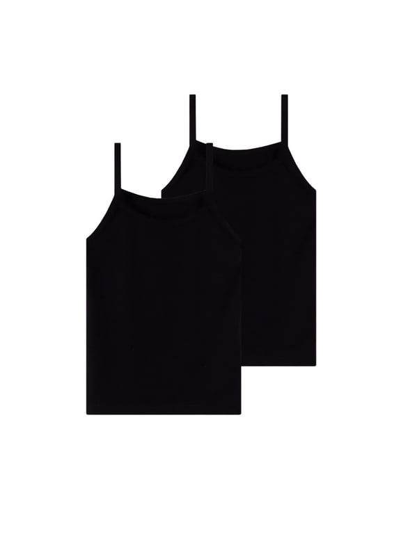 2 Pack Girls Tank Tops Sleeveless Spaghetti Strap Camisoles Breathable Summer Dance Undershirts