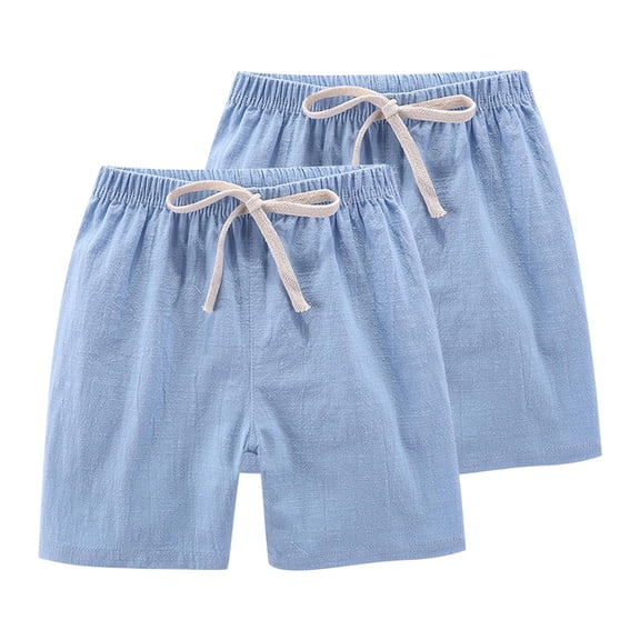 fatyb 2 Pack Kids Summer Shorts Casual Elastic Waist Pull on Shorts Lightweight Beach Shorts with Pocket