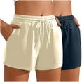 thumbnail image 1 of fatyb 2 Pack Sweat Shorts for Women Drawstring Lounge Shorts Comfy Summer Athletic Shorts with Pockets, 1 of 2