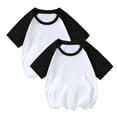 thumbnail image 1 of fatyb 2 Pack T-Shirts for Boys Girls Shorts Sleeve Cotton Tee Shirts Color Block Kids Casual Summer Tops, 1 of 5