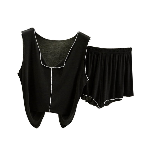 fatyb 2 Piece Womens Pajama Sets Loungewear Shorts Sleeveless V Neck Tank Tops Summer Outfits for Women
