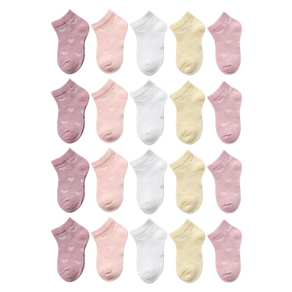 fatyb 20 Pairs Kids Ankle Socks Toddler Low Cut Cotton Socks Lightweight Comfy Socks for Boys Girls