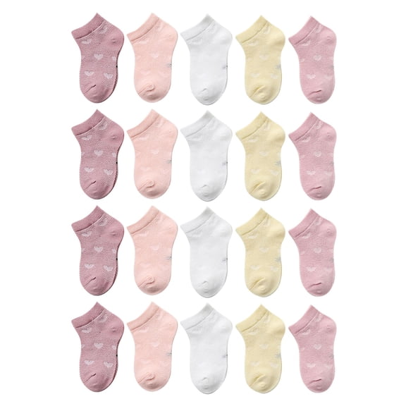 fatyb 20 Pairs Kids Ankle Socks Toddler Low Cut Cotton Socks Lightweight Comfy Socks for Boys Girls