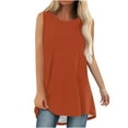 thumbnail image 1 of fatyb 2025 Tank Tops Womens Crewneck Sleeveless Loose Tunic Shirts Solid Color Casual Flowy Blouses Tee, 1 of 6