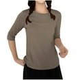 thumbnail image 1 of fatyb 3/4 Sleeve Lounge Shirts for Women Crewneck Loose Comfy Blouses Everyday Casual Pullover Pajama Tee, 1 of 3